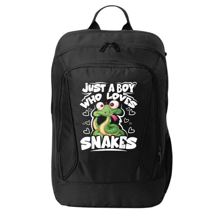 Just A Boy Who Loves Snakes Snake Lover Gift City Backpack