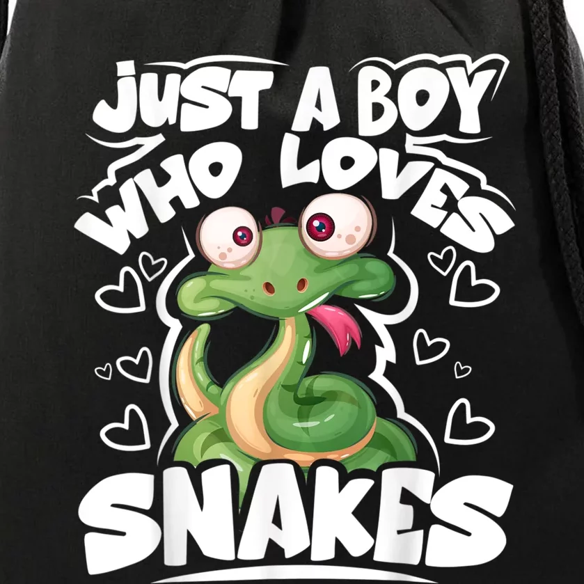 Just A Boy Who Loves Snakes Snake Lover Gift Drawstring Bag