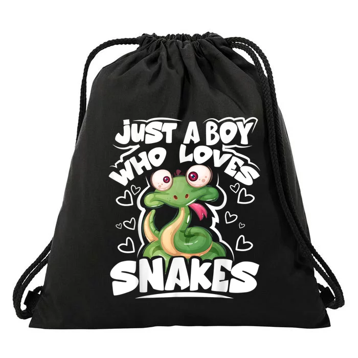 Just A Boy Who Loves Snakes Snake Lover Gift Drawstring Bag