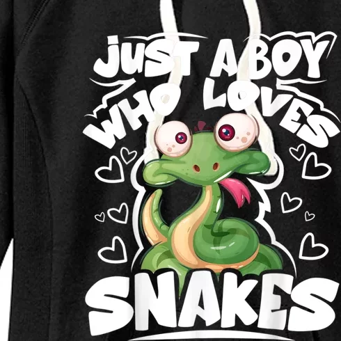 Just A Boy Who Loves Snakes Snake Lover Gift Women's Fleece Hoodie