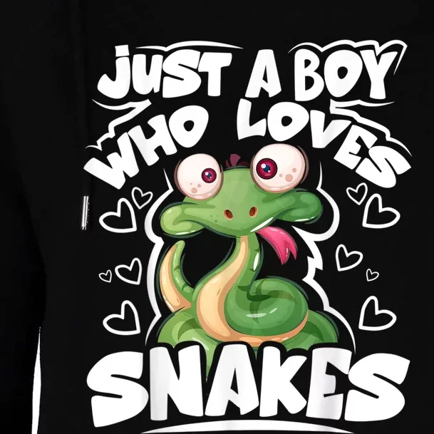 Just A Boy Who Loves Snakes Snake Lover Gift Womens Funnel Neck Pullover Hood