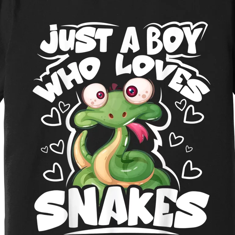 Just A Boy Who Loves Snakes Snake Lover Gift Premium T-Shirt