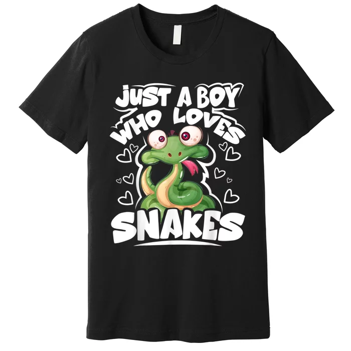 Just A Boy Who Loves Snakes Snake Lover Gift Premium T-Shirt