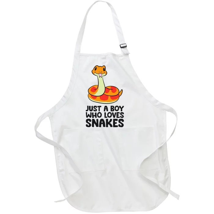 Just A Boy Who Loves Snakes Full-Length Apron With Pocket