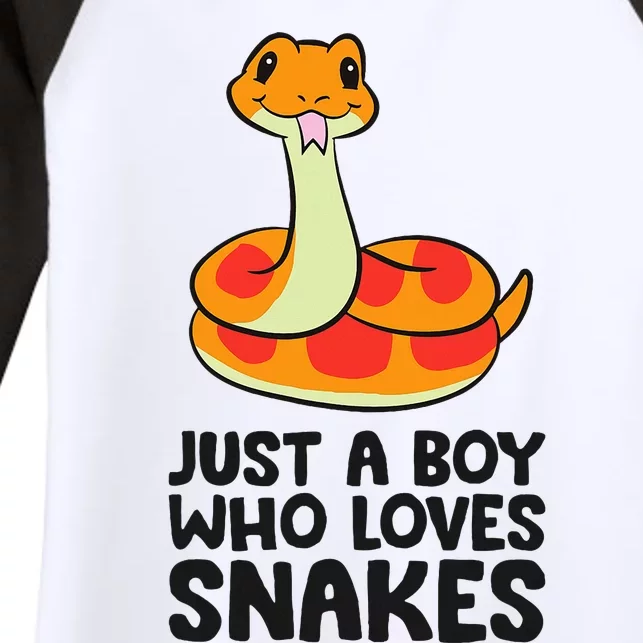 Just A Boy Who Loves Snakes Women's Tri-Blend 3/4-Sleeve Raglan Shirt