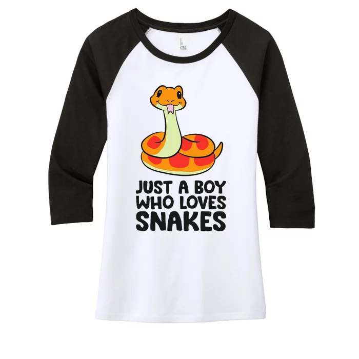 Just A Boy Who Loves Snakes Women's Tri-Blend 3/4-Sleeve Raglan Shirt