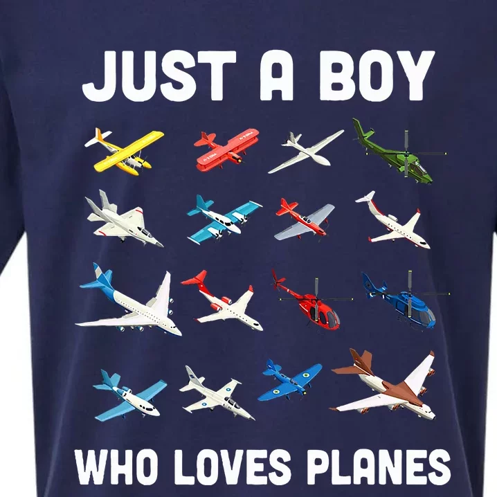 Just A Boy Who Loves Planes Sueded Cloud Jersey T-Shirt