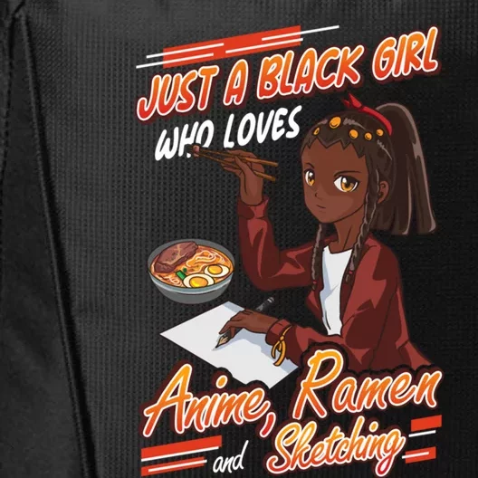 Just A Black Who Loves Anime Ra And Sketching Gift City Backpack