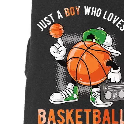 Just A Boy Who Loves Basketball Doggie 3-End Fleece Hoodie