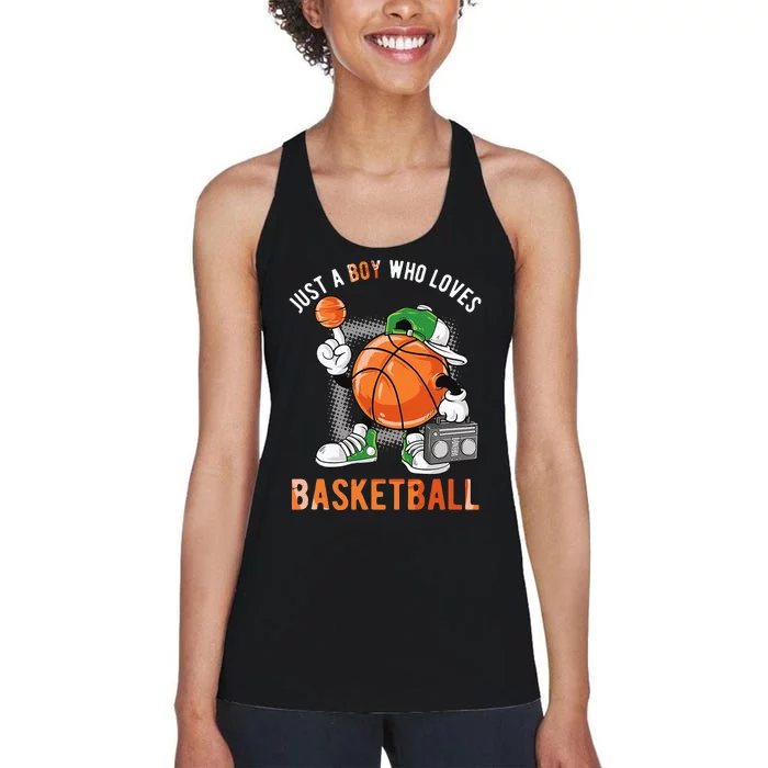 Just A Boy Who Loves Basketball Women's Racerback Tank