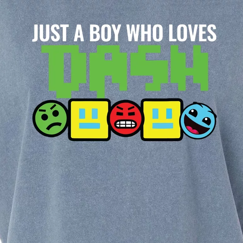 Just A Boy Who Loves Dash Video Game Geometry Garment-Dyed Women's Muscle Tee