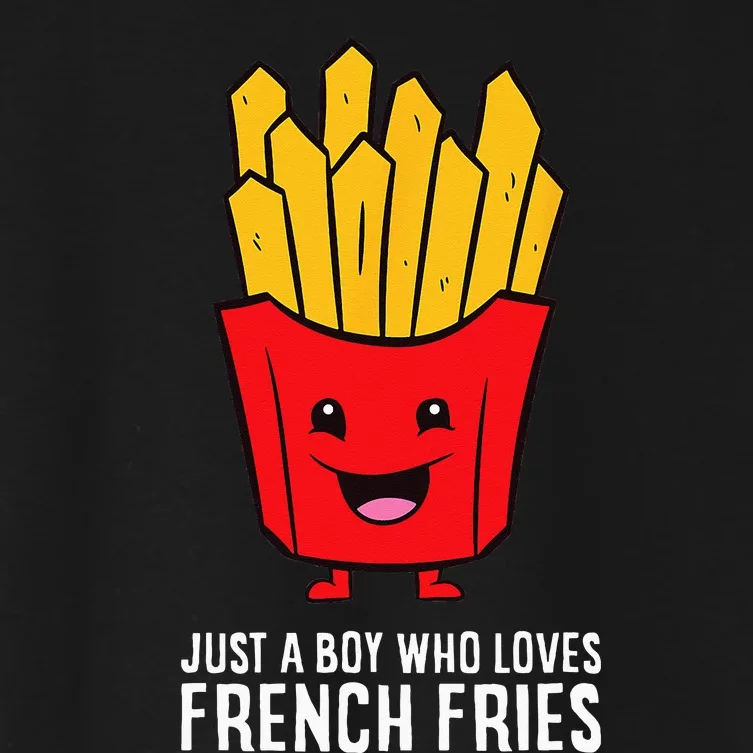 Just A Boy Who Loves French Fries Women's Crop Top Tee