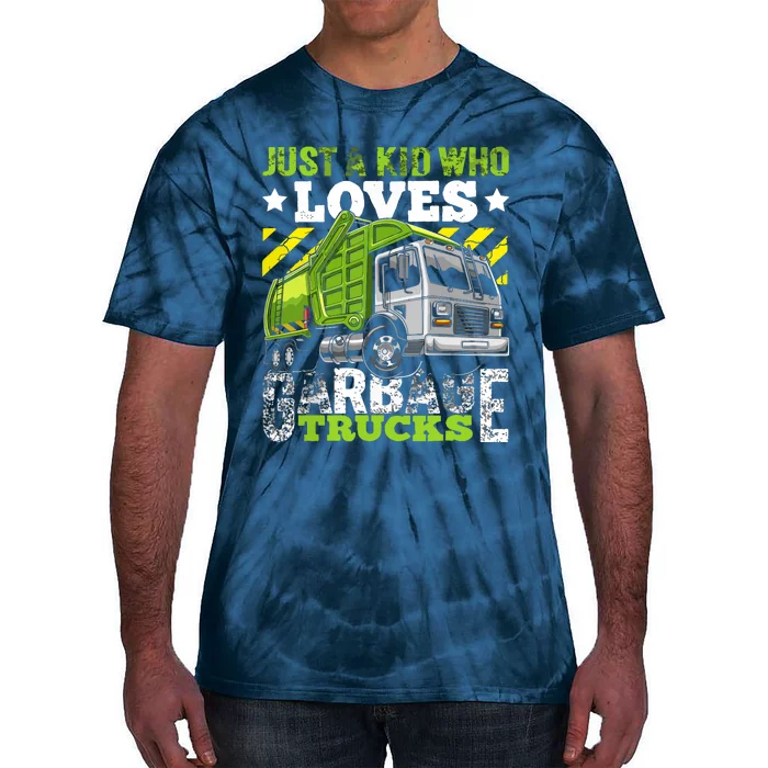 Just A Boy Who Loves Garbage Trucks Funny Tie-Dye T-Shirt