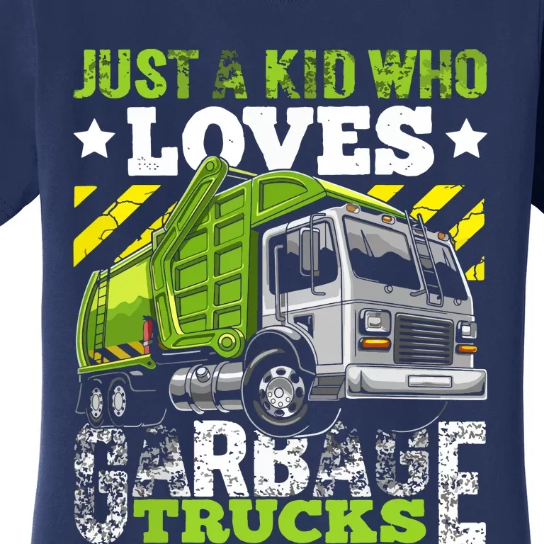 Just A Boy Who Loves Garbage Trucks Funny Women's T-Shirt