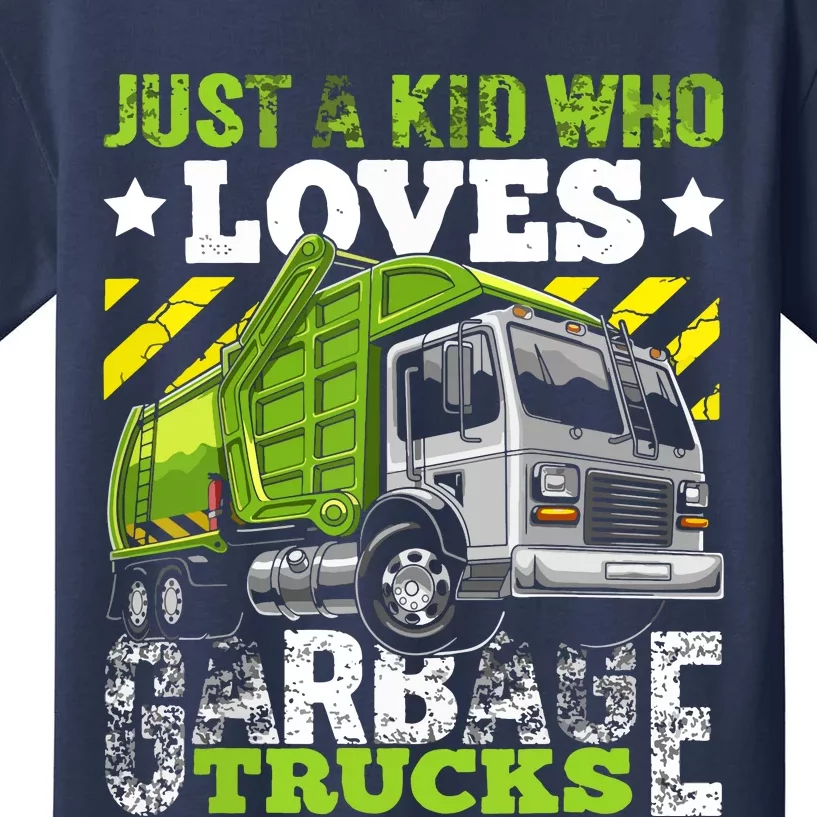 Just A Boy Who Loves Garbage Trucks Funny Kids T-Shirt