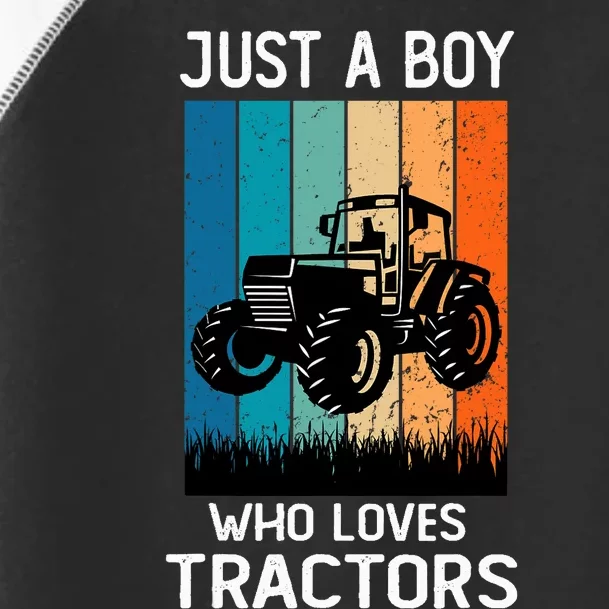 Just A Boy Who Loves Tractors Farm Lifestyle Boy Toddler Fine Jersey T-Shirt