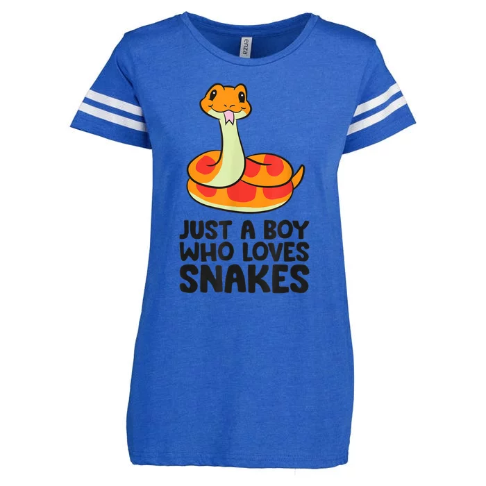 Just A Boy Who Loves Snakes Enza Ladies Jersey Football T-Shirt