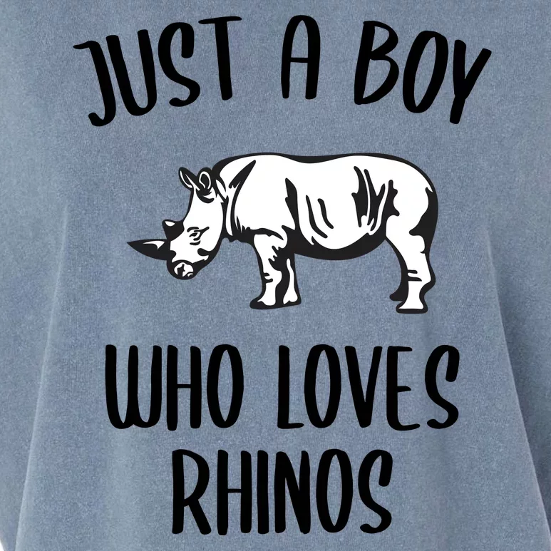 Just A Boy Who Loves Rhinos Animal Gift TShirt Funny RHINO Garment-Dyed Women's Muscle Tee