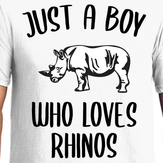 Just A Boy Who Loves Rhinos Animal Gift TShirt Funny RHINO Pajama Set