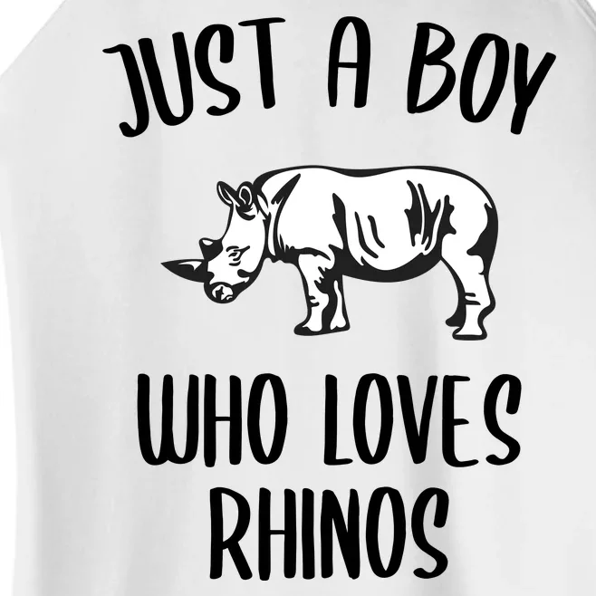 Just A Boy Who Loves Rhinos Animal Gift TShirt Funny RHINO Women’s Perfect Tri Rocker Tank