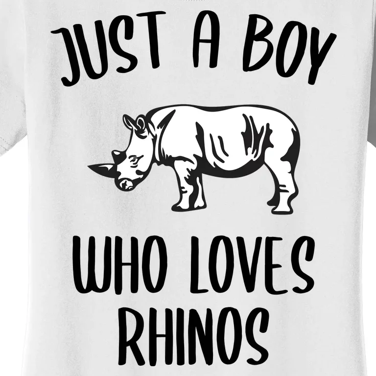 Just A Boy Who Loves Rhinos Animal Gift TShirt Funny RHINO Women's T-Shirt