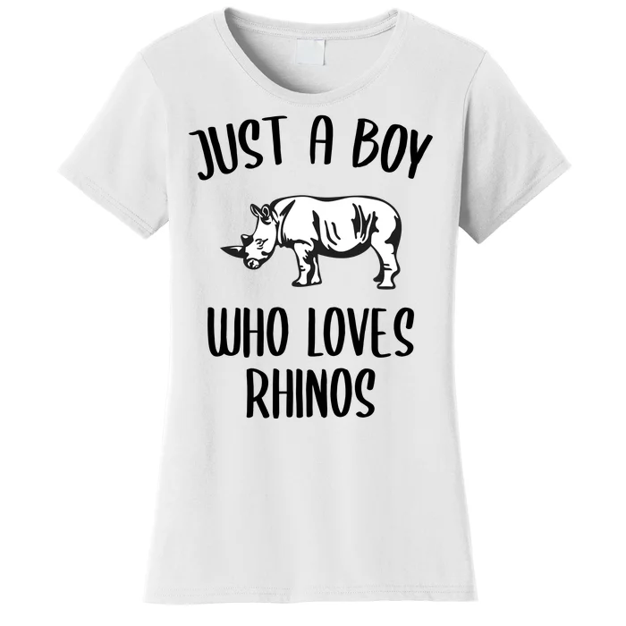 Just A Boy Who Loves Rhinos Animal Gift TShirt Funny RHINO Women's T-Shirt