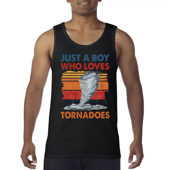 Just A Boy Who Loves Tornado Weather Storm Tornado Chaser Tank Top