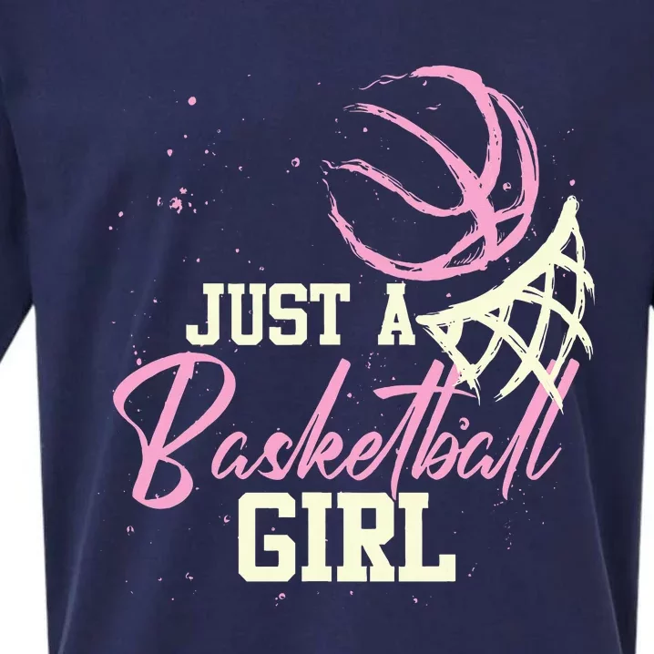 Just A Basketball Girl Basketball Sueded Cloud Jersey T-Shirt