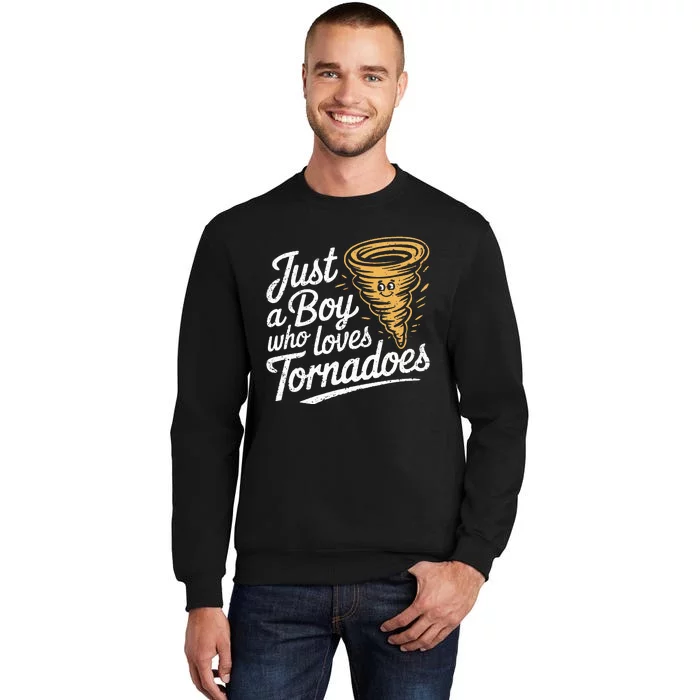 Just A Boy Who Loves Tornadoes Hurricane Weather Chaser Sweatshirt