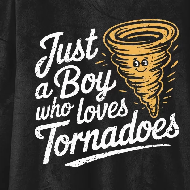 Just A Boy Who Loves Tornadoes Hurricane Weather Chaser Hooded Wearable Blanket