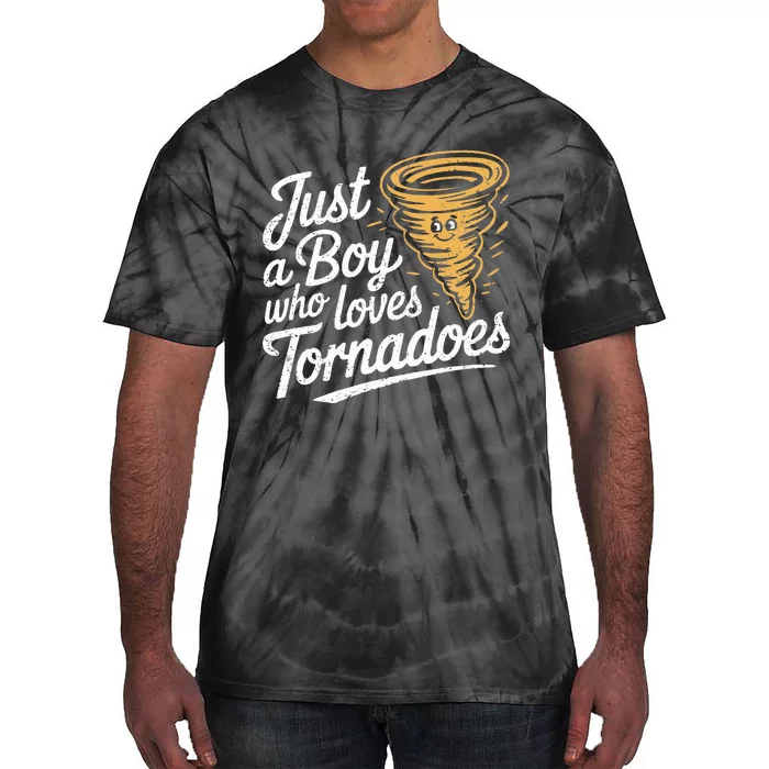 Just A Boy Who Loves Tornadoes Hurricane Weather Chaser Tie-Dye T-Shirt