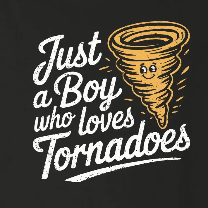 Just A Boy Who Loves Tornadoes Hurricane Weather Chaser Toddler Long Sleeve Shirt