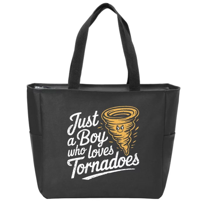 Just A Boy Who Loves Tornadoes Hurricane Weather Chaser Zip Tote Bag