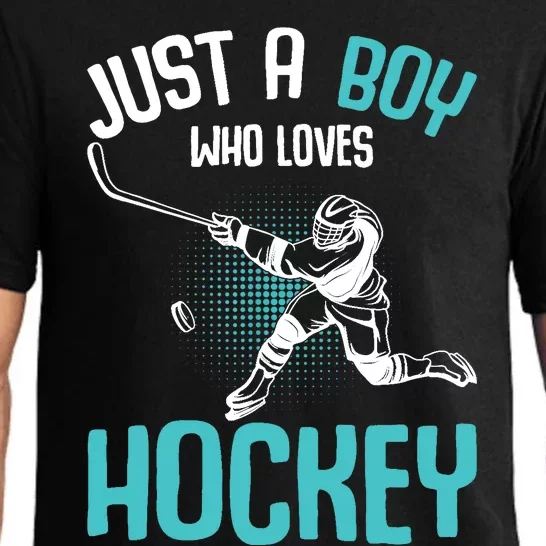 Just a Boy who loves Hockey Player Ice Hockey Boy Pajama Set