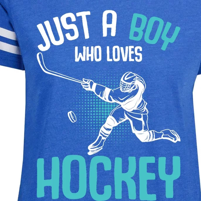 Just a Boy who loves Hockey Player Ice Hockey Boy Enza Ladies Jersey Football T-Shirt