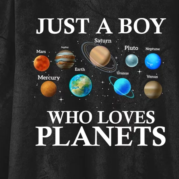 Just A Who Loves Planets Solar System Astrology Space Hooded Wearable Blanket