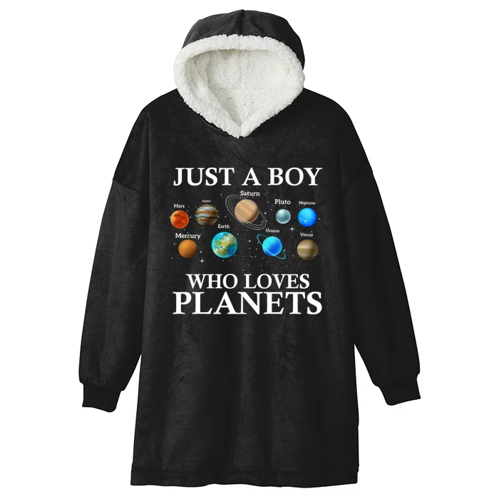 Just A Who Loves Planets Solar System Astrology Space Hooded Wearable Blanket