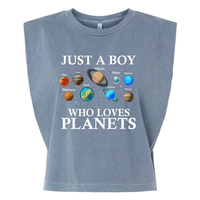 Just A Who Loves Planets Solar System Astrology Space Garment-Dyed Women's Muscle Tee