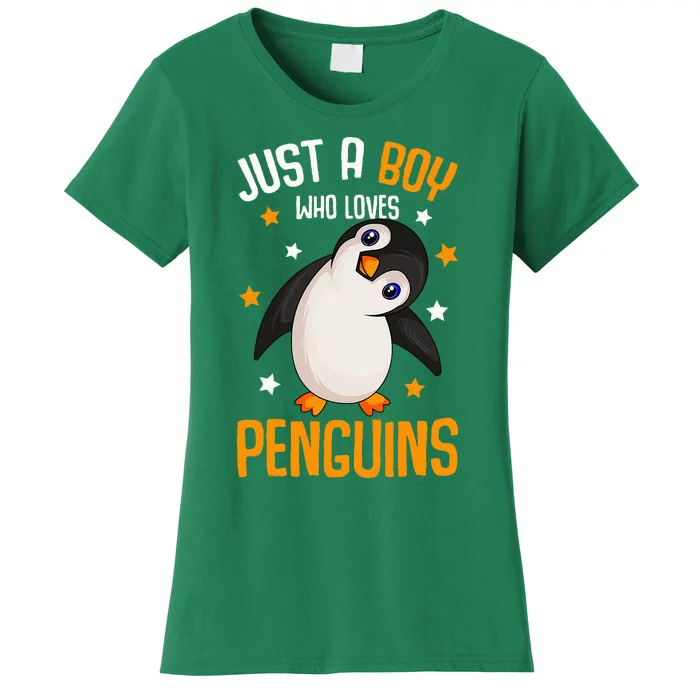 Just A Boy Who Loves Penguins Penguin Lover Women's T-Shirt