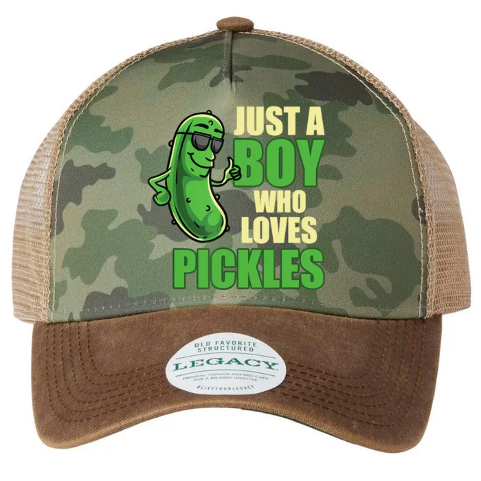 Just A Boy Who Loves Pickles Funny Pickle Boy Legacy Tie Dye Trucker Hat