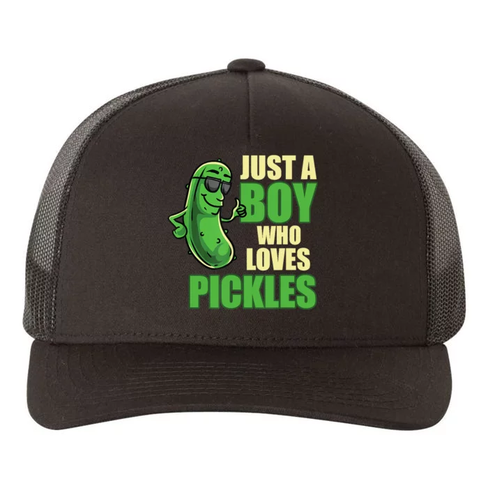 Just A Boy Who Loves Pickles Funny Pickle Boy Yupoong Adult 5-Panel Trucker Hat