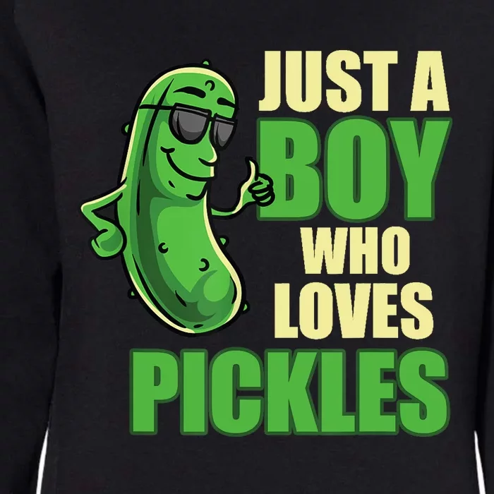 Just A Boy Who Loves Pickles Funny Pickle Boy Womens California Wash Sweatshirt