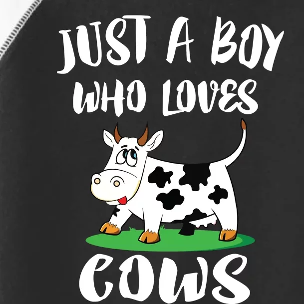 Just A Boy Who Loves Cows Animal Farm Toddler Fine Jersey T-Shirt