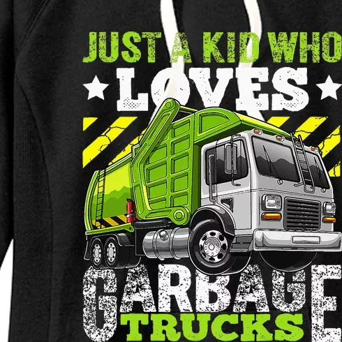 Just A Boy Who Loves Garbage Trucks Women's Fleece Hoodie