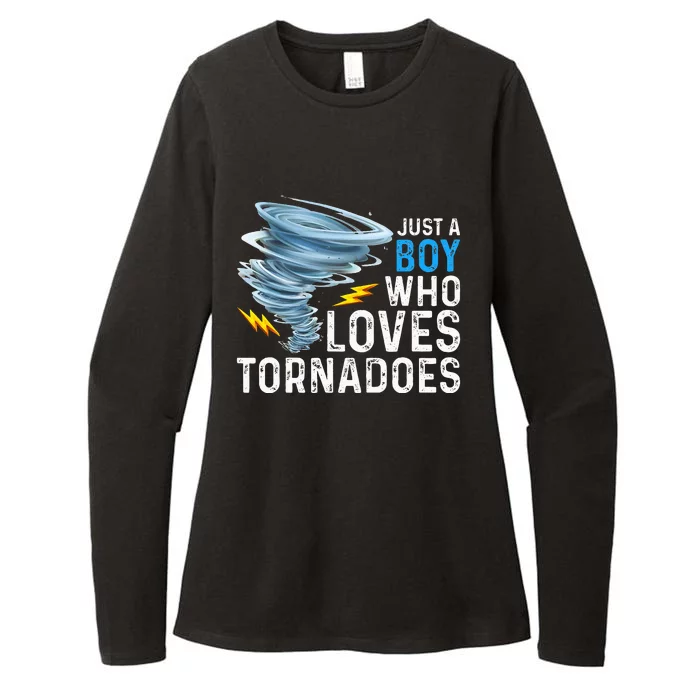 Just A Boy Who Loves Tornadoes Storm Weather Chaser Womens CVC Long Sleeve Shirt