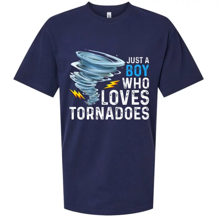 Just A Boy Who Loves Tornadoes Storm Weather Chaser Sueded Cloud Jersey T-Shirt