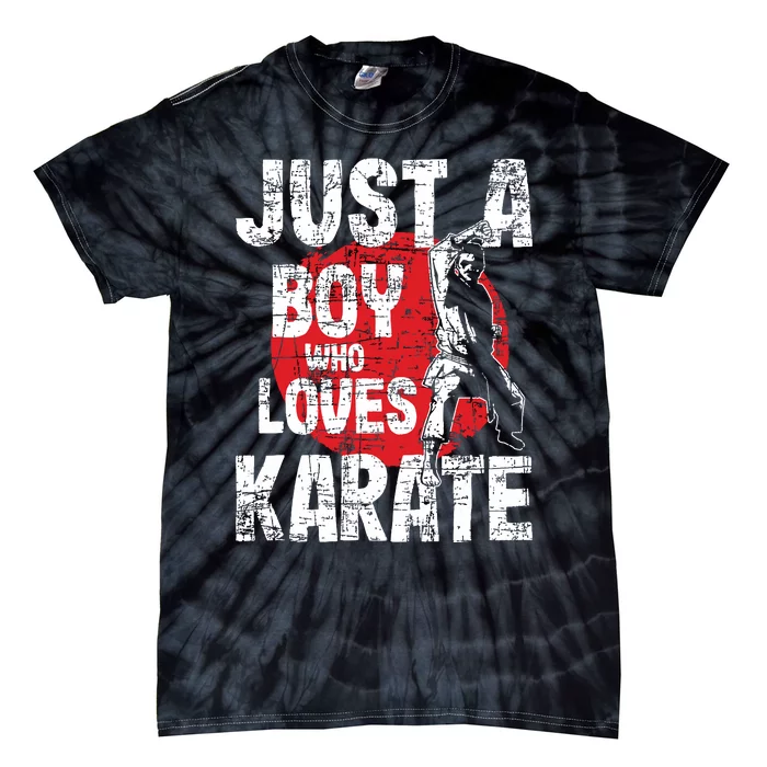 Just A Boy Who Loves Karate Martial Arts Coach Karateka Tie-Dye T-Shirt