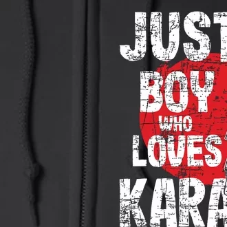 Just A Boy Who Loves Karate Martial Arts Coach Karateka Full Zip Hoodie