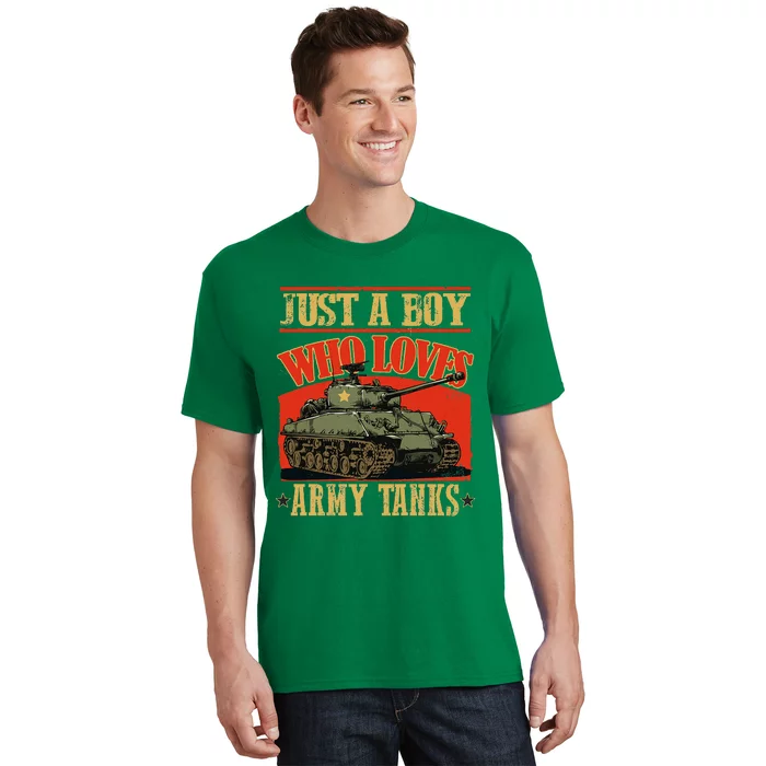 Just A Boy Who Loves Army Tanks T-Shirt