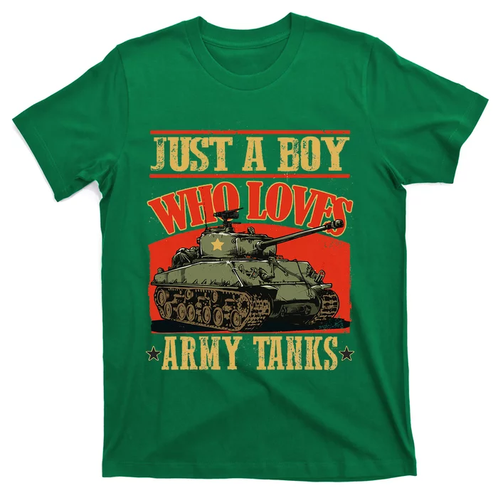 Just A Boy Who Loves Army Tanks T-Shirt